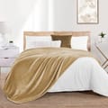 Fleece Blanket King Size(200 X 240 CM) For Bed, Sofa,Couch And Camping,French Beige