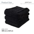 Fleece Blanket King Size(200 X 240 CM) For Bed, Sofa,Couch And Camping,Black