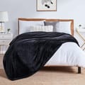 Fleece Blanket Single Size(170 X 200 CM) For Bed, Sofa,Couch And Camping,Black