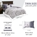 Printed Comforter Set 4-Pcs Single Size (140 X 200 Cm)With Super-Soft Down Alterntaive Filing,White