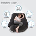 Pregnancy Pillow For Complete Support for Back, Hips, Legs, Belly, Grey