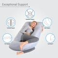 Pregnancy Pillow For Complete Support for Back, Hips, Legs, Belly, Silver