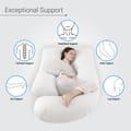 Pregnancy Pillow For Complete Support for Back, Hips, Legs, Belly, White