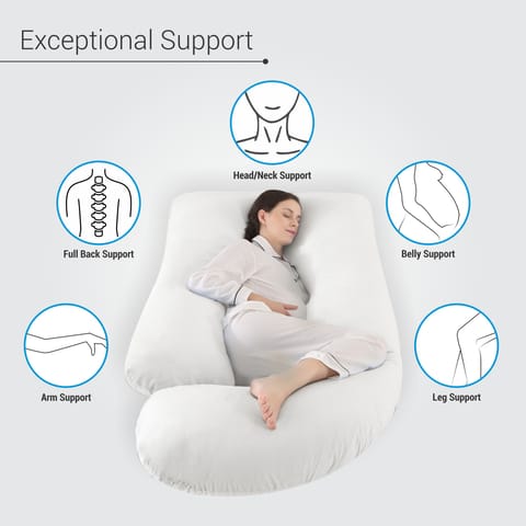 Pregnancy Pillow For Complete Support for Back, Hips, Legs, Belly, Pink