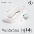 Pregnancy Pillow For Complete Support for Back, Hips, Legs, Belly, White