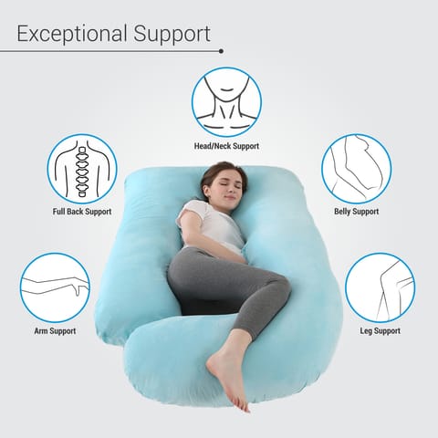 Pregnancy Pillow For Complete Support for Back, Hips, Legs, Belly, Pink