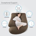 Pregnancy Pillow For Complete Support for Back, Hips, Legs, Belly, Brown