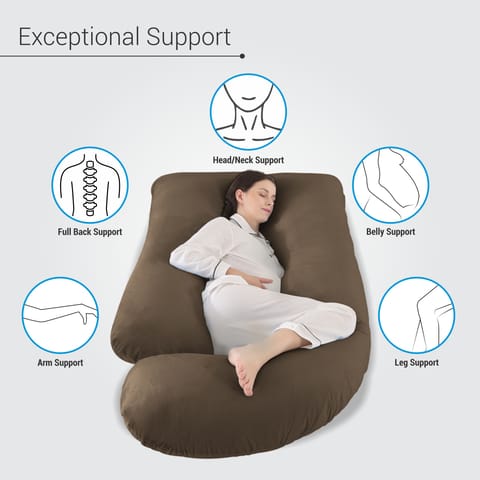 Pregnancy Pillow For Complete Support for Back, Hips, Legs, Belly, Pink