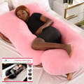 Pregnancy Pillow For Complete Support for Back, Hips, Legs, Belly, Pink