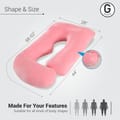 Pregnancy Pillow For Complete Support for Back, Hips, Legs, Belly, Pink