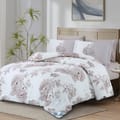 Printed Comforter Set 6-Pcs King Size  With Removable Filler And Down Alternative Filling, Pale Slate