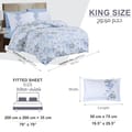 Printed Comforter Set 6-Pcs King Size With Removable Filler And Down Alternative Filling, Mercury