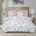 Printed Comforter Set 6-Pcs King Size With Removable Filler And Down Alternative Filling, White Rock