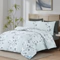 Printed Comforter Set 6-Pcs King Size With Removable Filler And Down Alternative Filling, Pastel Grey