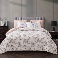 Printed Comforter Set 4-Pcs Single Size Reversible Single Bed Comforter Se With Super-Soft Down Alterntaive Filing,Fantasy